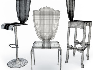 baroque plastic furniture 3D Model