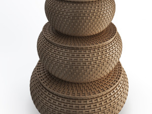 rattan braided baskets 3D-Modell
