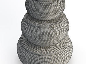 rattan braided baskets 3D-Modell