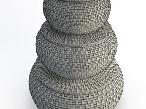 rattan braided baskets 3D Model