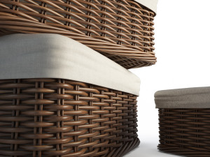 wicker rattan baskets 3Dモデル