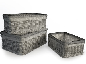 wicker rattan baskets 3Dモデル