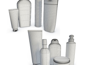 bathoom products and metallic shelves 3D Модель
