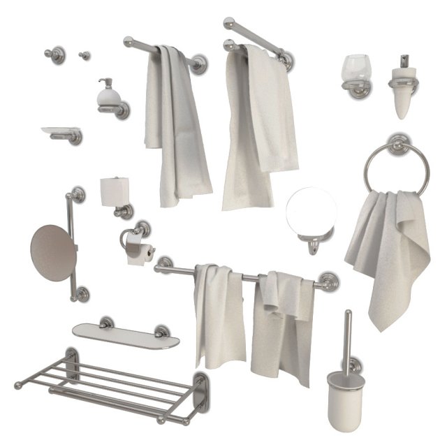 bathroom accessories astor Model 3D .c4d .max .obj .3ds .fbx .stl .blend 