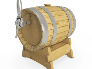 wooden beer barrel 3D Model