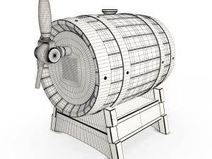 wooden beer barrel 3D Model