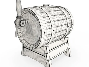 wooden beer barrel 3D Model