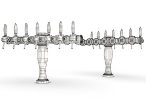 collection 6 beer taps elysee Model 3D