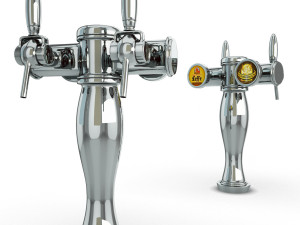 collection 6 beer taps elysee Model 3D