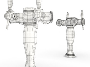 collection 6 beer taps elysee Model 3D
