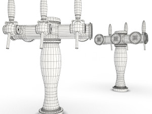 collection 6 beer taps elysee Model 3D