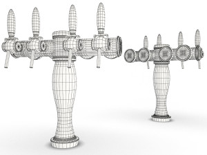 collection 6 beer taps elysee Model 3D