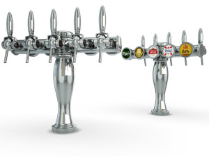 collection 6 beer taps elysee Model 3D