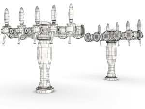 collection 6 beer taps elysee Model 3D