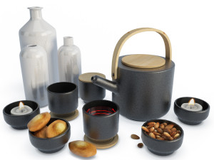 set tea time Modelo 3D