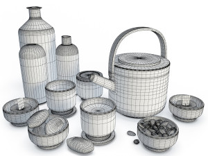 set tea time Model 3D