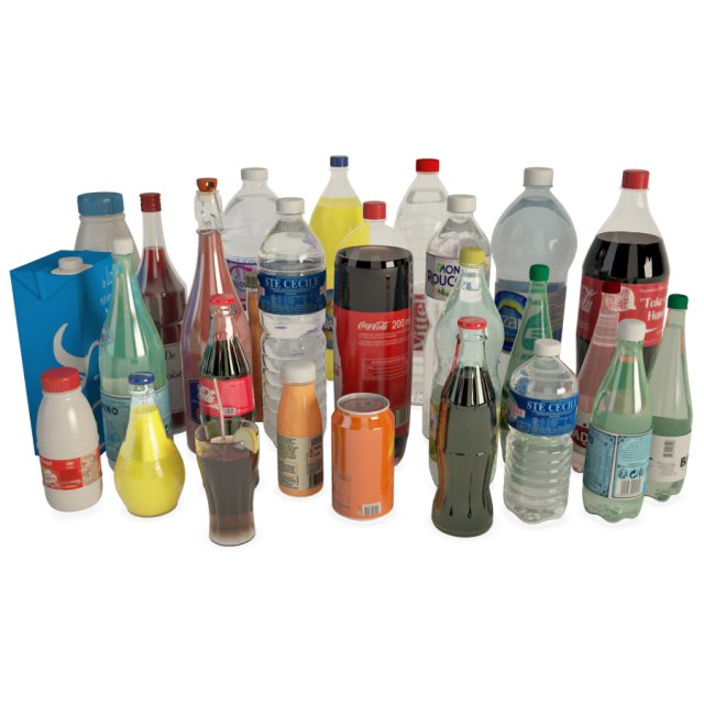 bottles and drinks Modèle 3D .c4d .max .obj .3ds .fbx .stl .blend 