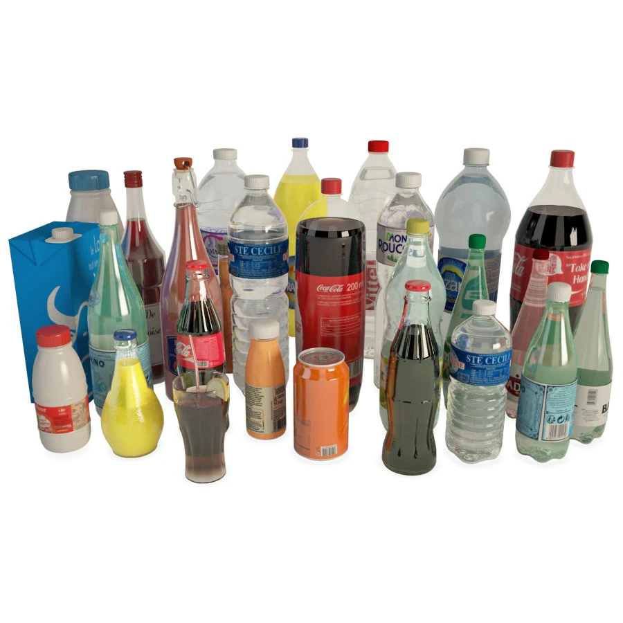 bottles and drinks 3D Model .c4d .max .obj .3ds .fbx .stl .blend 