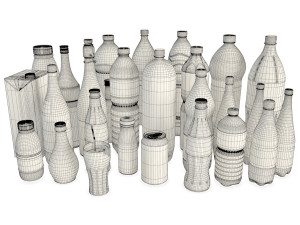 bottles and drinks Modèle 3D