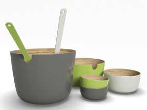 set ff bamboo bowls Modelo 3D
