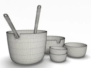 set ff bamboo bowls 3D Model