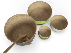 set ff bamboo bowls 3D Model