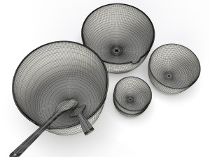 set ff bamboo bowls 3D मॉडल