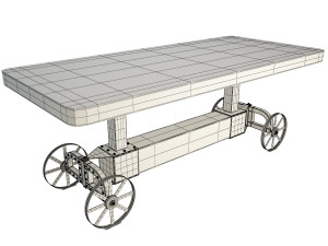 industrial trolley table 3D मॉडल