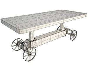 industrial trolley table 3D Model