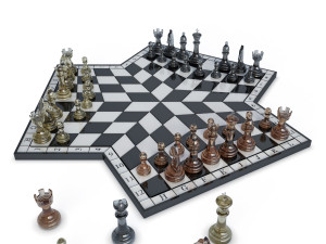 chess games 2 and 3 players 3D Модель