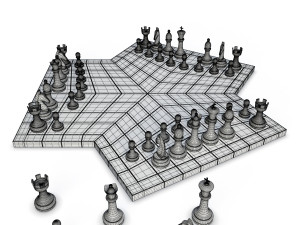 chess games 2 and 3 players 3D Модель