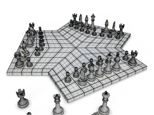 chess games 2 and 3 players 3D Model