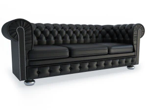 chesterfield sofa and armchair 3D Model