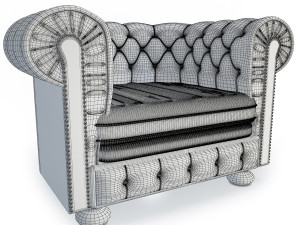 chesterfield sofa and armchair Modelo 3D