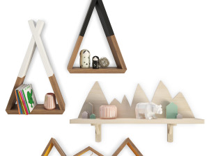 trendy teepee shelves for kids 3D Models