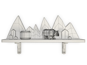 trendy teepee shelves for kids Modello 3D