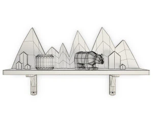 trendy teepee shelves for kids 3D Model