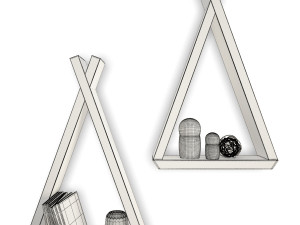 trendy teepee shelves for kids Modello 3D