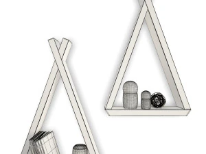 trendy teepee shelves for kids 3D Model