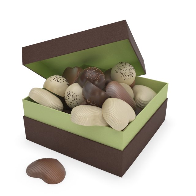 chocolate box 3D Model .c4d .max .obj .3ds .fbx .stl .blend 