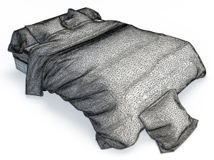 classic double bed 3D Модель