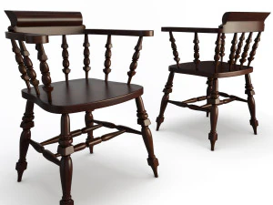 wooden bar seats 3D Model