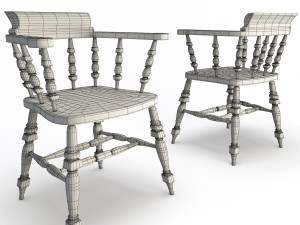 wooden bar seats 3Dモデル