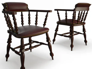 wooden bar seats 3D Model