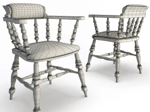 wooden bar seats 3D Model