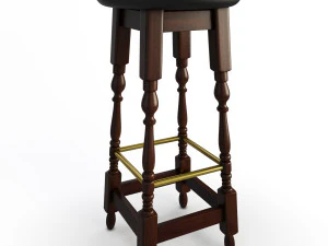 wooden bar seats 3D Model