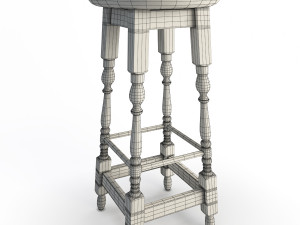 wooden bar seats 3Dモデル