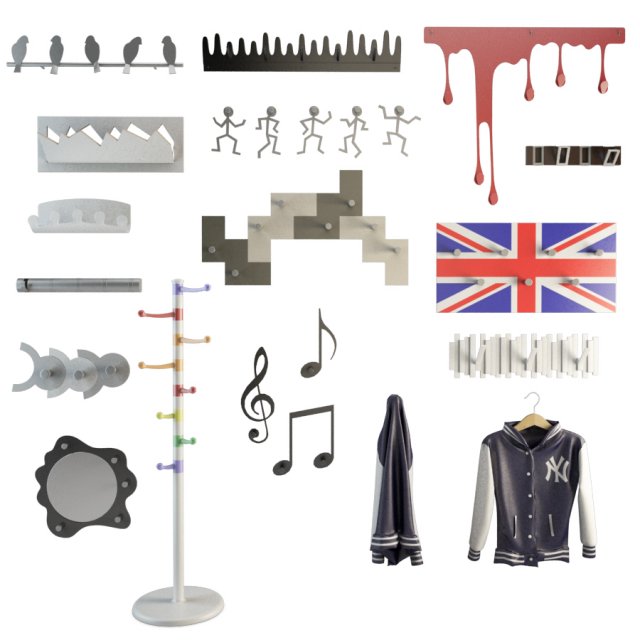 coat rack collection 3D 모델 .c4d .max .obj .3ds .fbx .stl .blend 