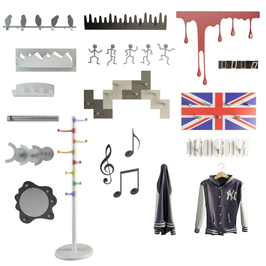 coat rack collection 3D Model .c4d .max .obj .3ds .fbx .stl .blend 