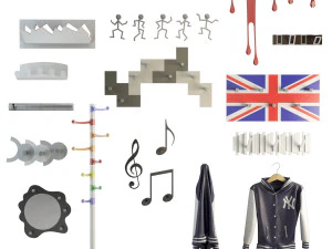 koleksi rak mantel Model 3D